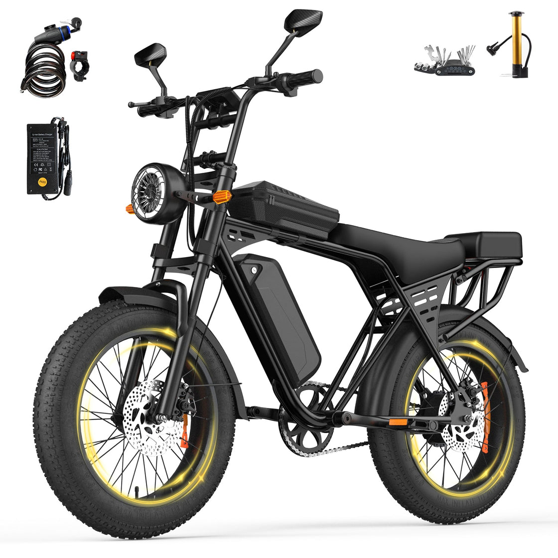 Aairsk X5 Moped-Style Fat Tire E-Bike — Off-Road Use — view 2