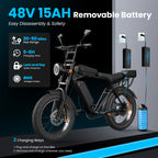 Aairsk X5 Moped-Style Fat Tire E-Bike — Off-Road Use — view 3