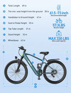 Aairsk GT900 24"/26"  Full Suspension Electric Mountain Bike — US Stock  • Up to 52 km Range • Color LCD & NFC Start