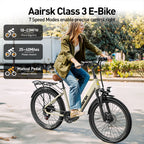 Aairsk SU7 24" Step-Through for Commuting City E-Bike — 24″ Wheels • Up to 52 km Range • Front Suspension • 7-Speed Drivetrain
