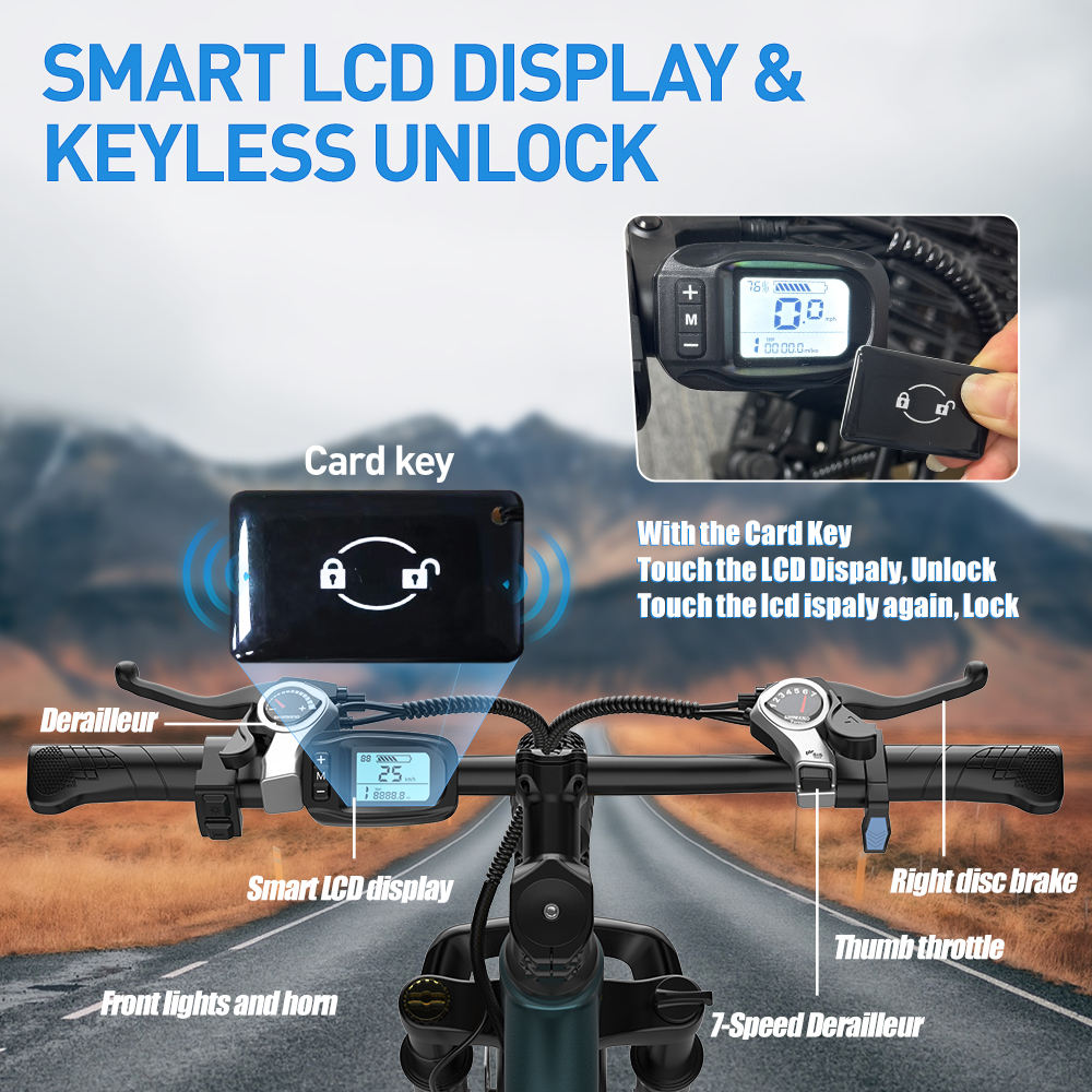 Aairsk GT900 24"/26"  Full Suspension Electric Mountain Bike — US Stock  • Up to 52 km Range • Color LCD & NFC Start