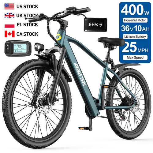 Aairsk GT300 24"/26" Electric Mountain Bike — US Stock  • Up to 52 km Range • Color LCD & NFC Start