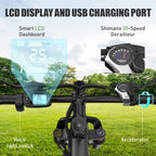 Aairsk GT300 24"/26" Electric Mountain Bike — US Stock  • Up to 52 km Range • Color LCD & NFC Start