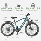 Aairsk GT300 24"/26" Electric Mountain Bike — US Stock  • Up to 52 km Range • Color LCD & NFC Start